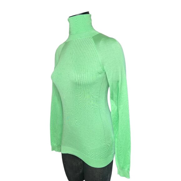 Hermes NWT Silk & Cashmere Women's Turtleneck Sweater Size EU 38 Color Absinthe - Picture 5 of 13